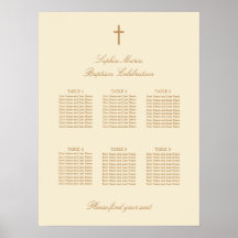 Creme Beige 6 Taufe Plakatkarton