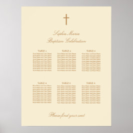 Creme Beige 6 Taufe Plakatkarton Poster