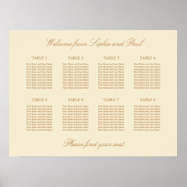 Creme Beige 8 Tischdecken Hochzeitskarte Poster