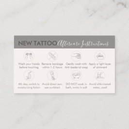 Creme Beige Body Art Aftercare Instructions Tattoo Visitenkarte