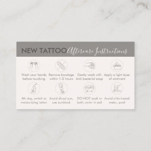 Creme Beige Body Art Aftercare Instructions Tattoo Visitenkarte