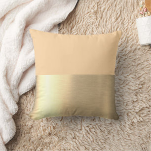 Creme Beige Goldfolie Rustikal Faux Kissen