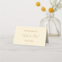 Creme Beige Hochzeitsheizung geklappte Platzkarte