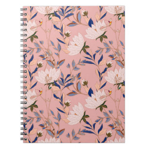 Creme Beige Lilies: Rosa Nahtloser Hintergrund Notizblock