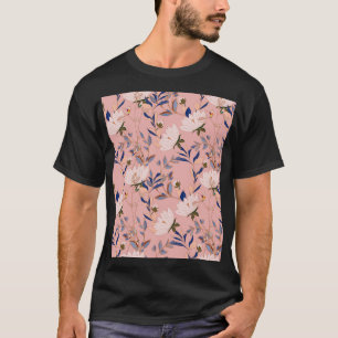 Creme Beige Lilies: Rosa Nahtloser Hintergrund T-Shirt
