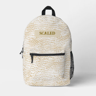 Creme-Beige-Schlangenhaut-Muster Elegantes Reptil Bedruckter Rucksack