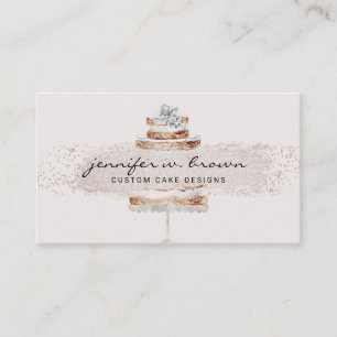 Creme Beige Silber Dreistufige Party-Hochzeitstort Visitenkarte