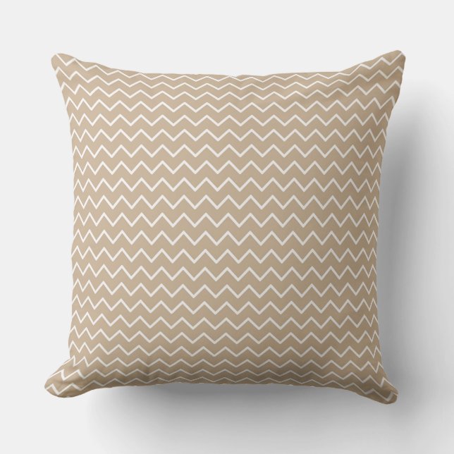 Crème Beige Zigzag/Polka Coussin réversible (Recto)