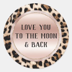 Creme Black Brown Leopard Blush Pink Runder Aufkleber