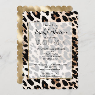 Creme Black Leopard Print Einladung