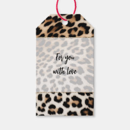Creme Black Leopard Print Geschenkanhänger