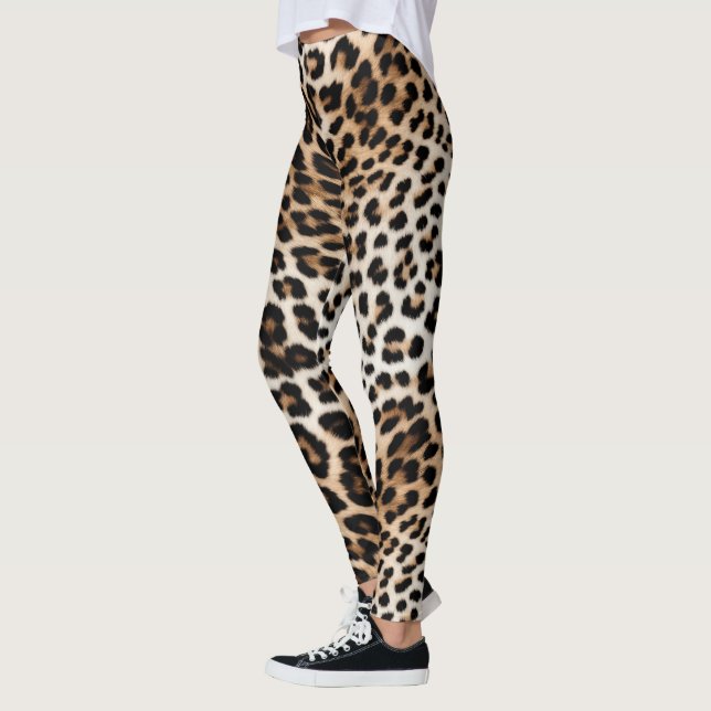 Creme Black Leopard Print Leggings (Links)