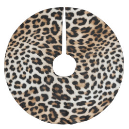 Creme Black Leopard Print Polyester Weihnachtsbaumdecke