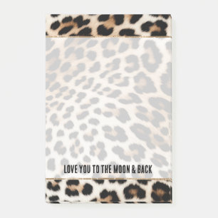 Creme Black Leopard Print Post-it Klebezettel