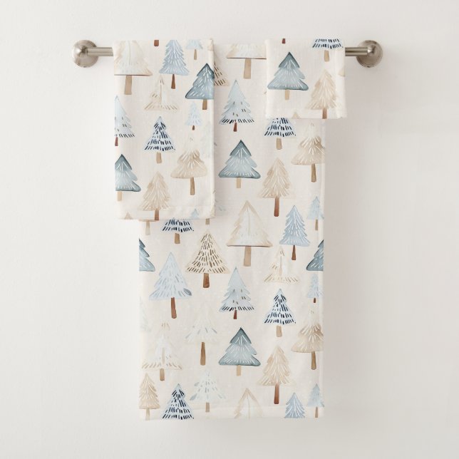 Crème Bleue Cosy Arbres de Noël (En situation)