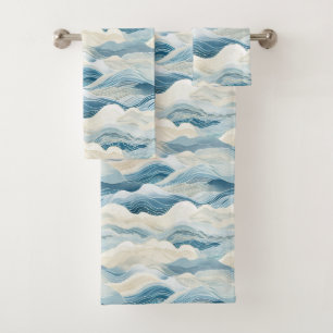 Crème Bleue Mer Sable Océan Vagues