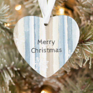 Crème bleue Stripes Snowflakes