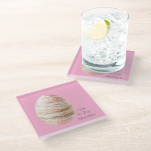 Creme-Blush-Goldstreifen-Osterei Glasuntersetzer