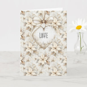 Creme-Bogen-Herz-Blumen Valentinstag Liebe Karte