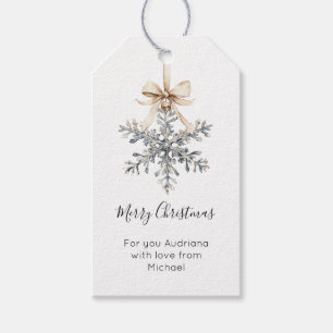 Creme Bogen Silber Schneeflocke Weihnachten Geschenkanhänger