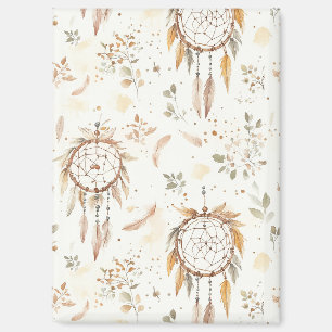 Creme Boho Federn Traumfänger Magnet