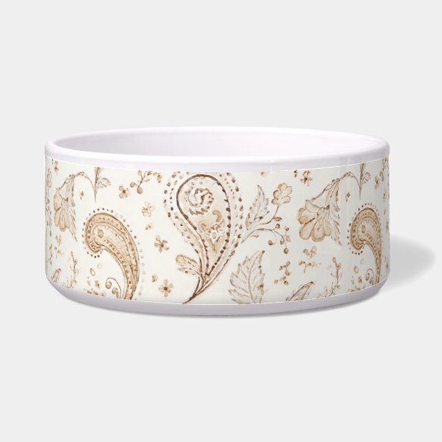 Creme Braun Boho Bohemian Napf (Vorderseite)