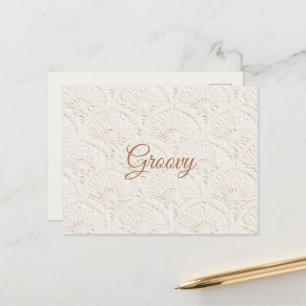 Creme Braun Boho Bohemian Postkarte