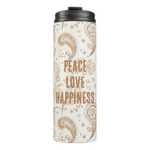 Creme Braun Boho Bohemian Thermosbecher