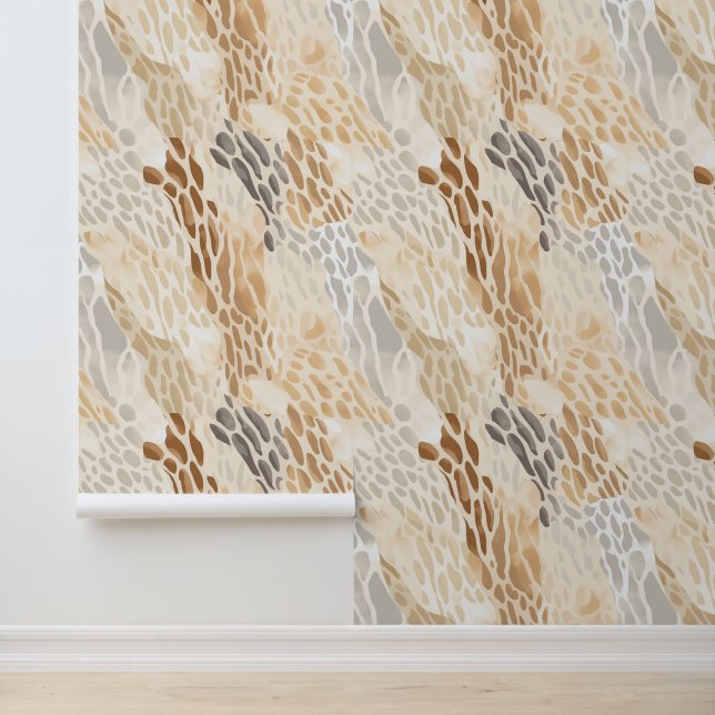 Creme Brown Animal Print Tapete (Anwendung)