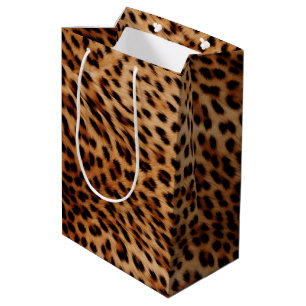 Creme Brown Leopard Print Mittlere Geschenktüte
