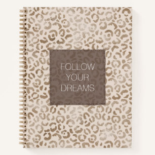 Creme Brown Leopard Print       Notizbuch