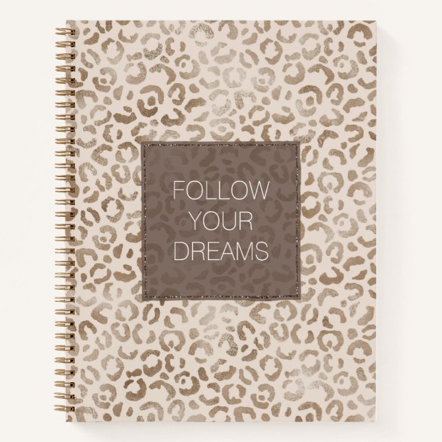 Creme Brown Leopard Print       Notizbuch (Vorderseite)