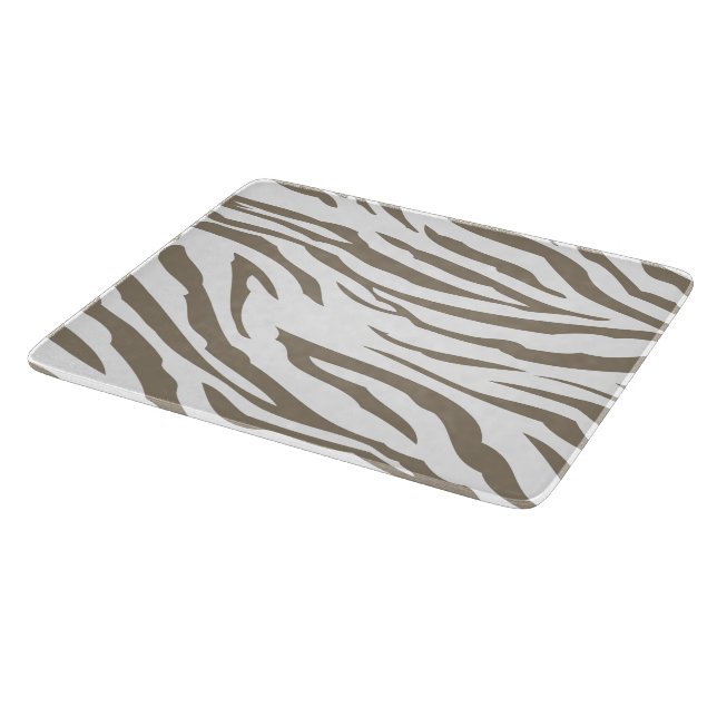 Creme Brown White Zebra Print Schneidebrett (Ecke)