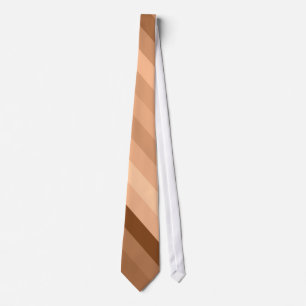 Crème, Café, Brown Color Retro Stripes - Cravate