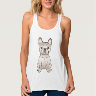 Creme Cartoon Französische Bulldogge / Frenchie Si Tank Top
