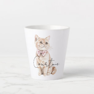 Creme Cat Pink Bow Milchtasse