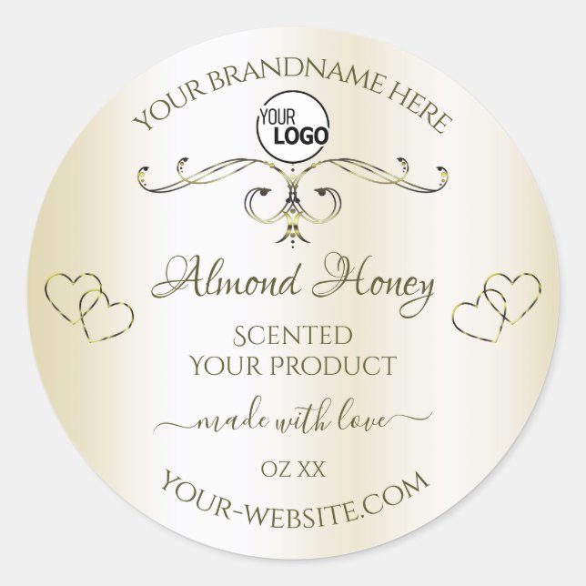 Crème chatoyante Ornate Produit Étiquettes Logo Co (Devant)
