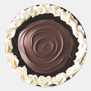 Creme Chocolate Pudding Pie Food Runder Aufkleber