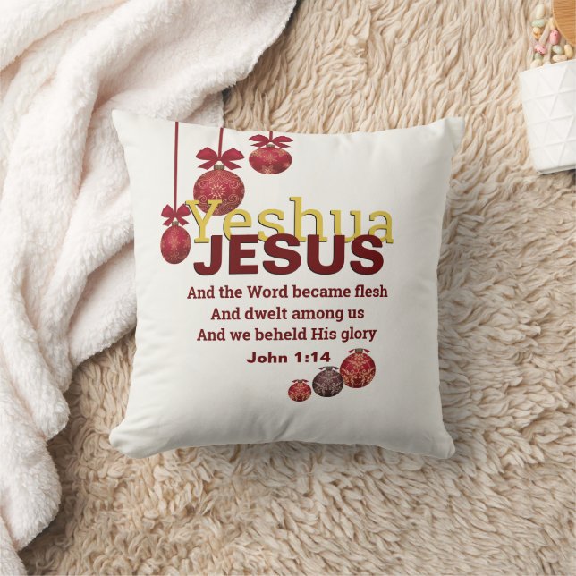 Creme Christlich YESHUA JESUS Weihnachten Kissen (Decke)