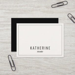 Crème contemporaine et Carte de visite simple noir