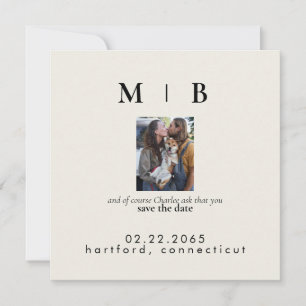 Creme Couple mit Foto Hochzeitsankündigung Einladung