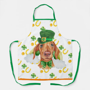Creme-Dackel-Feiertagsdekoration St. Patrick's Day Schürze