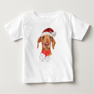 Creme-Dackel-Hund-Weihnachten Baby T-shirt