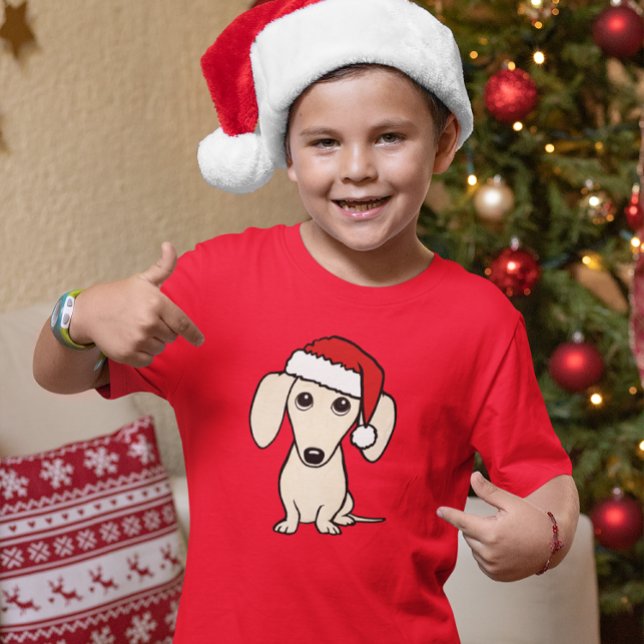 Creme Dackel Niedlich Santa Dog Weihnachten T-Shirt (Von Creator hochgeladen)