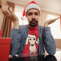 Creme Dackel Niedlich Santa Dog Weihnachten