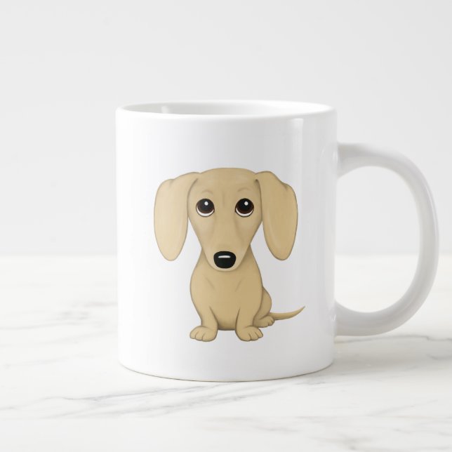 Creme-Dackel | Niedliche Dackel Hund Lover Jumbo-Tasse (Rechts)