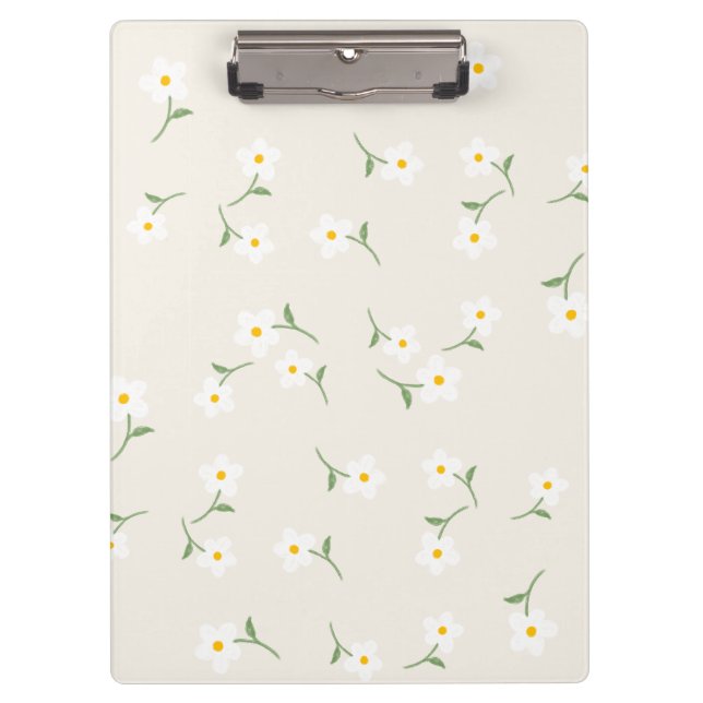 Creme-Daisy-Florales Klemmbrett  (Vorderseite)