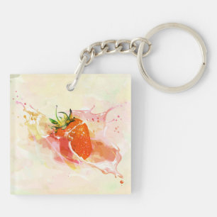 Crème de fraise Splash ! Aquarelle