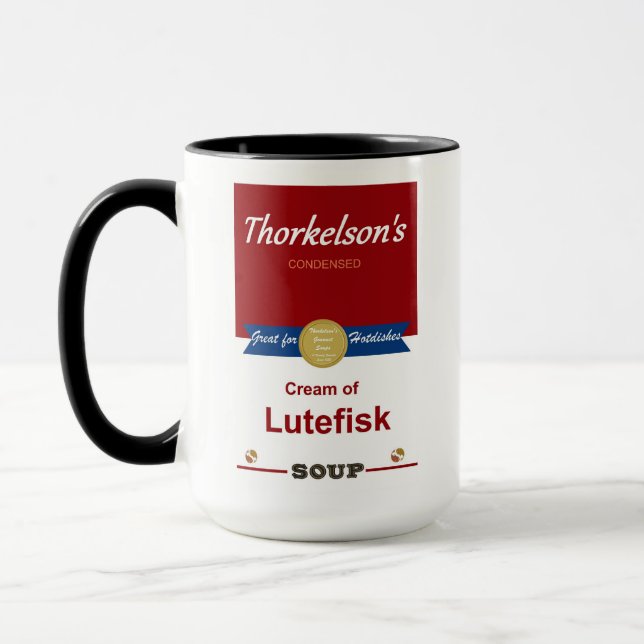 Crème De Mug De Café Soupe Lutefisk. (Gauche)