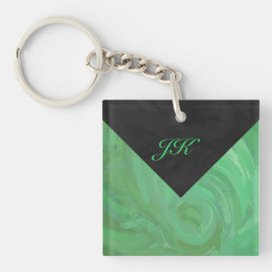 Crème d'émeraude et monogramme noir